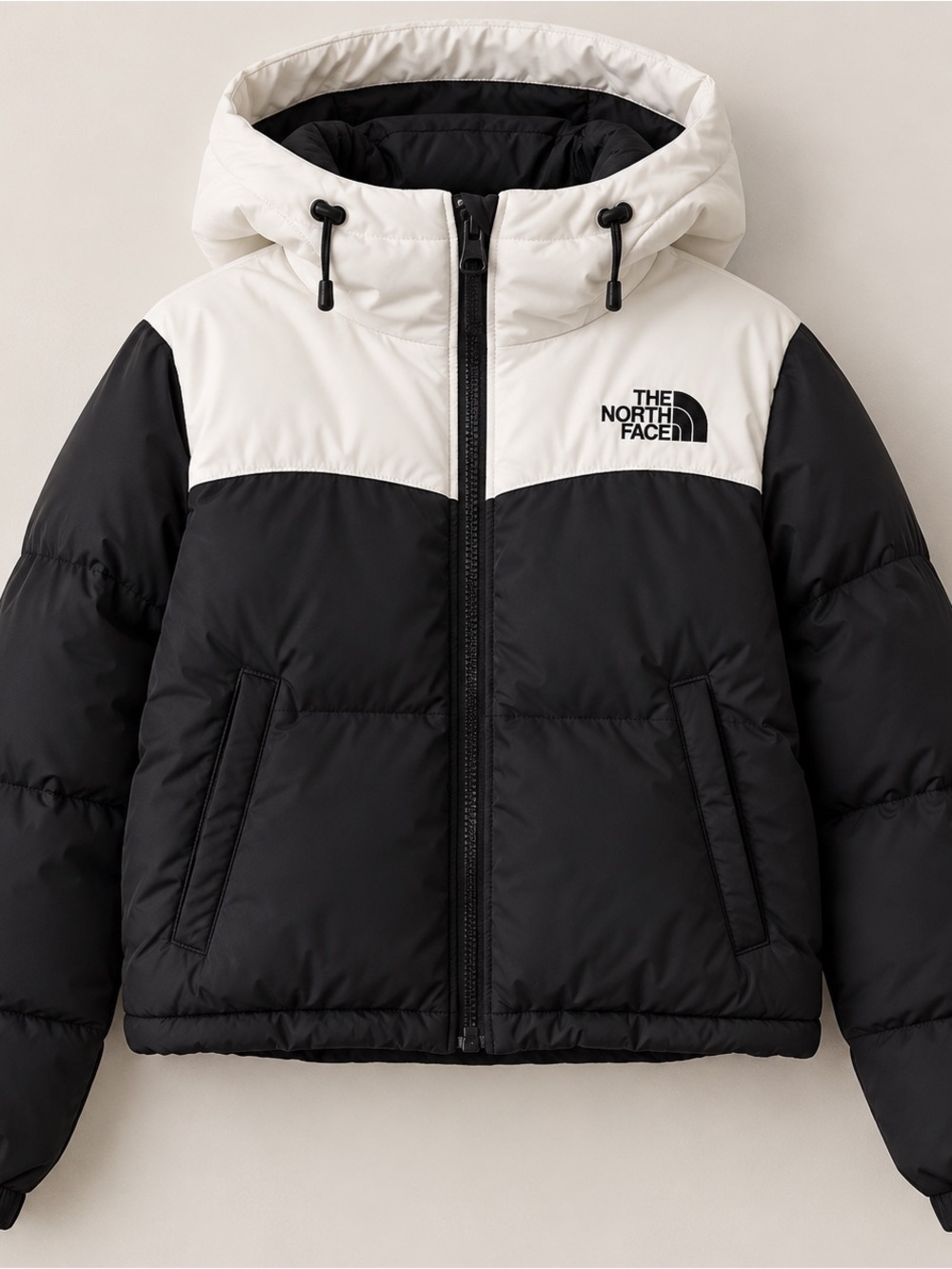 The North Face Kids Black and White Two-Tone Puffer Jacket